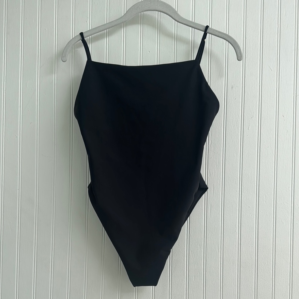 NWT SKATIE RESA ONE PIECE BLACK SWIMSUIT Minimalist High Cut